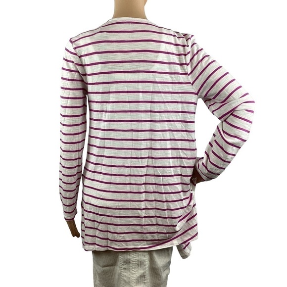 Chico's Stripe Cardigan Size S Ultra Violet Long Sleeve Open Front - Picture 5 of 7